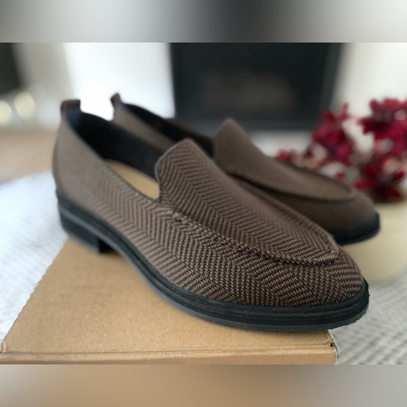 New Rothy's The Lug Loafer Merino Wool Knit Brown Herringbone Size 10.5 Chunky - Picture 4 of 13